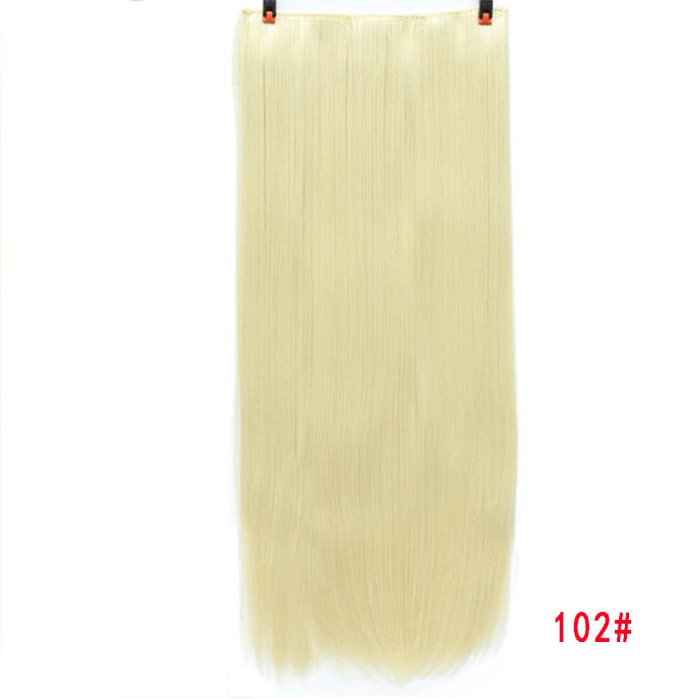 LUPU 24" Synthetic Long Wavy Fish Line Hair Extensions Invisible Wire Secret No Clips In Hairpieces Heat Resistant Fiber