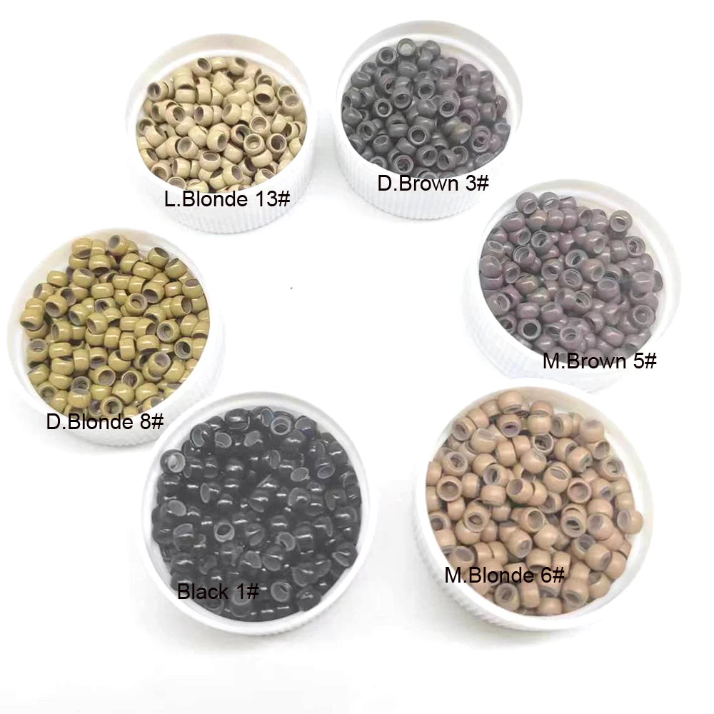 500Units Nano Micro Ring With Silicone Hair Nano Rings 4.0mm Nano Micro Beads Micro Hair Ring Mini Human Hair For Nano Rings