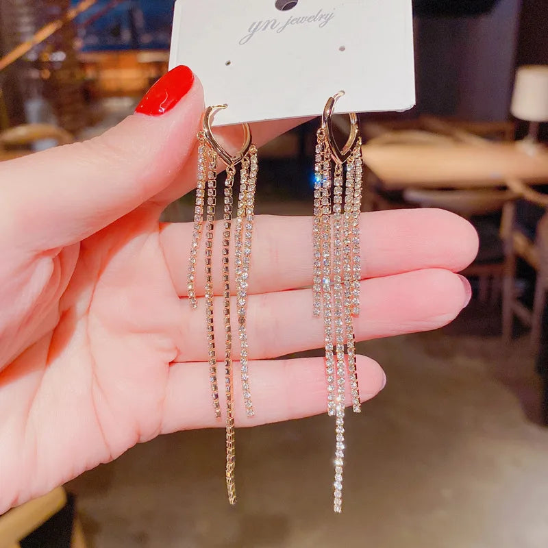 New Fashion Trend Unique Design Elegant Delicate Zircon Butterfly Tassel Earrings For Women Jewelry Wedding Party Premium Gifts
