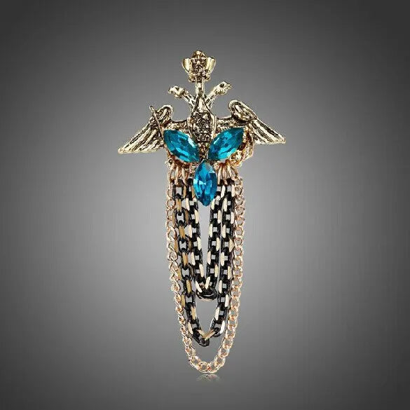 Multiple Styles Rhinestone Brooch Pin Tassel Lapel Pins Suit Shirt Collar Badge Corsage Brooches for Men's Jewelry Accessories