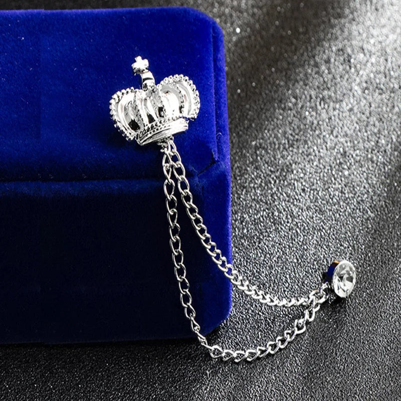 Multiple Styles Rhinestone Brooch Pin Tassel Lapel Pins Suit Shirt Collar Badge Corsage Brooches for Men's Jewelry Accessories