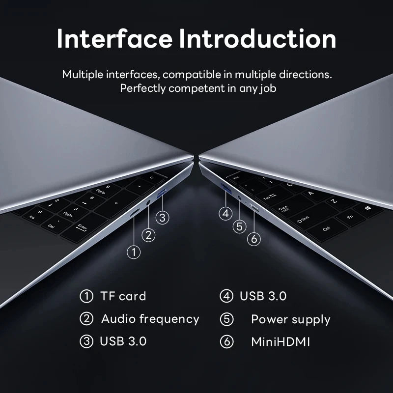14.1'' Study Laptop Computer Windows 11 Intel Core i9 8950HK 16GB DDR4 1TB 2TB SSD Laptops Office Gaming Notebook PC Computer