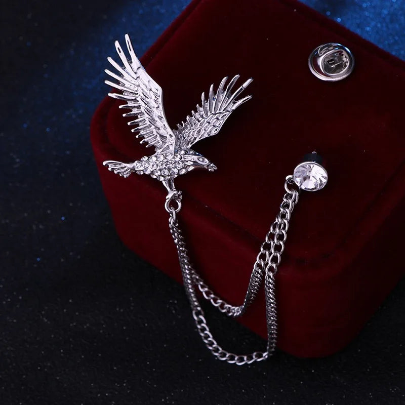 Multiple Styles Rhinestone Brooch Pin Tassel Lapel Pins Suit Shirt Collar Badge Corsage Brooches for Men's Jewelry Accessories
