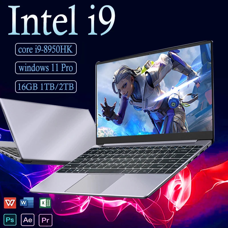 14.1'' Study Laptop Computer Windows 11 Intel Core i9 8950HK 16GB DDR4 1TB 2TB SSD Laptops Office Gaming Notebook PC Computer