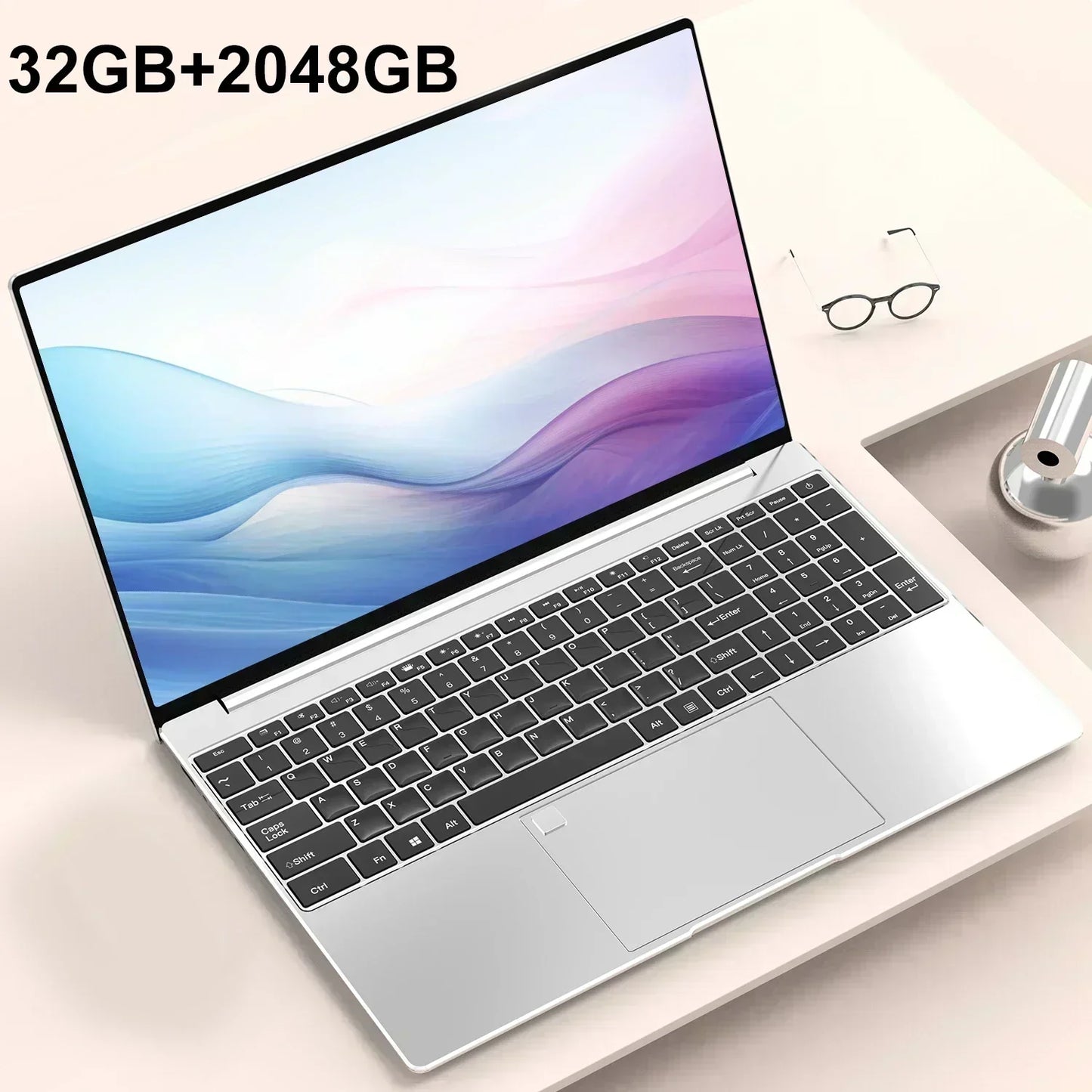 15.6" Portable Laptop Windows 11 32GB Ram DDR4 2TB SSD Notebook Pc Gamer Intel N5095 Office Computer with Backlit Fingerprint
