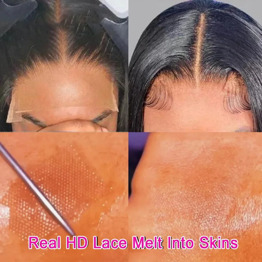 Deep Curly 4C Edges Invisiable HD 13x6 Lace Frontal Human Hair Afro Curly Melt Skin PrePlucked Natural Hairline 5x5 Lace Closure
