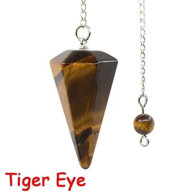 Natural Stone Quartz Agates Pendant Reiki Healing Cone Amethyst Charm Pendulum Pendants For Divination Dowsing Reiki Crystals