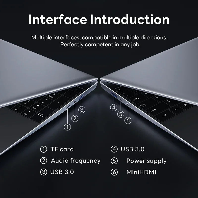 15.6" Fingerprint Unlock Intel Core i7 8500Y Laptop Computer 16GB DDR 1TB SSD Windows 11 Pro Laptops Office Computer PC Noteboo