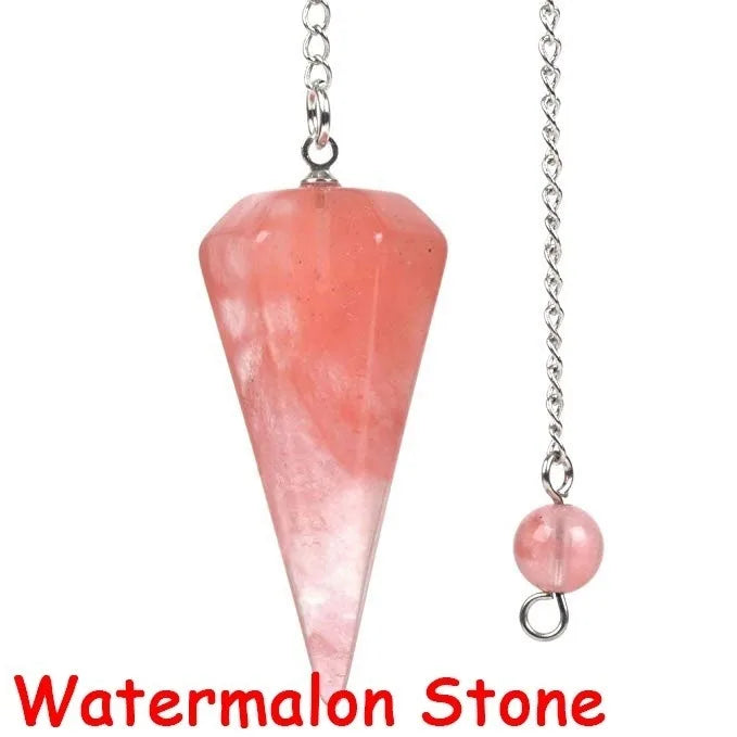 Natural Stone Quartz Agates Pendant Reiki Healing Cone Amethyst Charm Pendulum Pendants For Divination Dowsing Reiki Crystals
