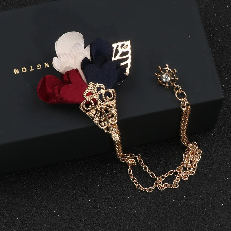 Multiple Styles Rhinestone Brooch Pin Tassel Lapel Pins Suit Shirt Collar Badge Corsage Brooches for Men's Jewelry Accessories