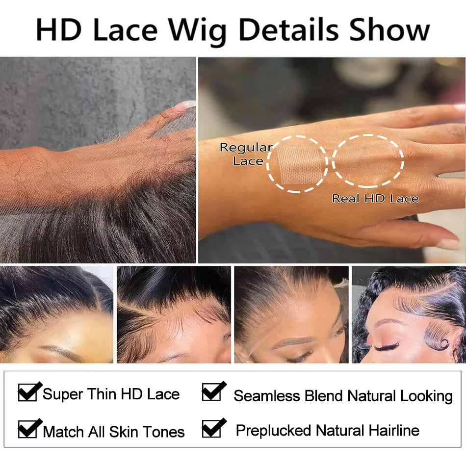 Celie 13x4 Lace Front Human Hair Wigs For Women Transparent HD Lace Frontal Wig 5x5 Body Wave Ready To Go Wig Human Hair