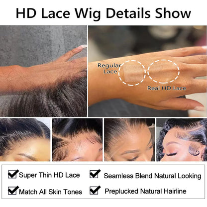 Celie 13x4 Lace Front Human Hair Wigs For Women Transparent HD Lace Frontal Wig 5x5 Body Wave Ready To Go Wig Human Hair