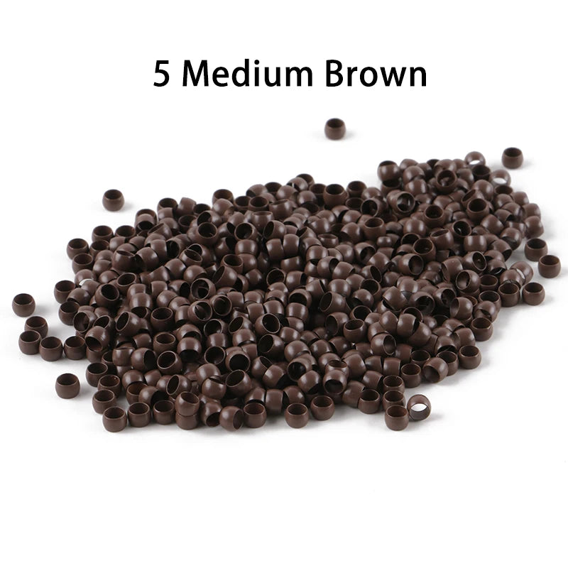 HARMONY 1000 Pieces 4.0mm Copper Nano Ring Beads Hair Extension Tools with 7 Colors Optional