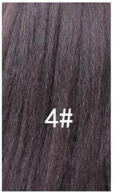 Lydia Tail Warping Synthetic 16" Kinky Straight Hairpiece With Two Plastic Comb Drawstring Ponytail Hair Extension 1B# Black