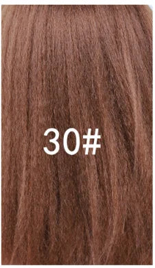 Lydia Tail Warping Synthetic 16" Kinky Straight Hairpiece With Two Plastic Comb Drawstring Ponytail Hair Extension 1B# Black