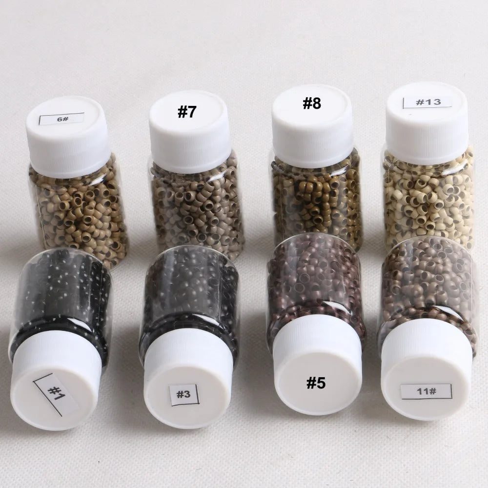 HARMONY 1000 Pieces 4.0mm Copper Nano Ring Beads Hair Extension Tools with 7 Colors Optional