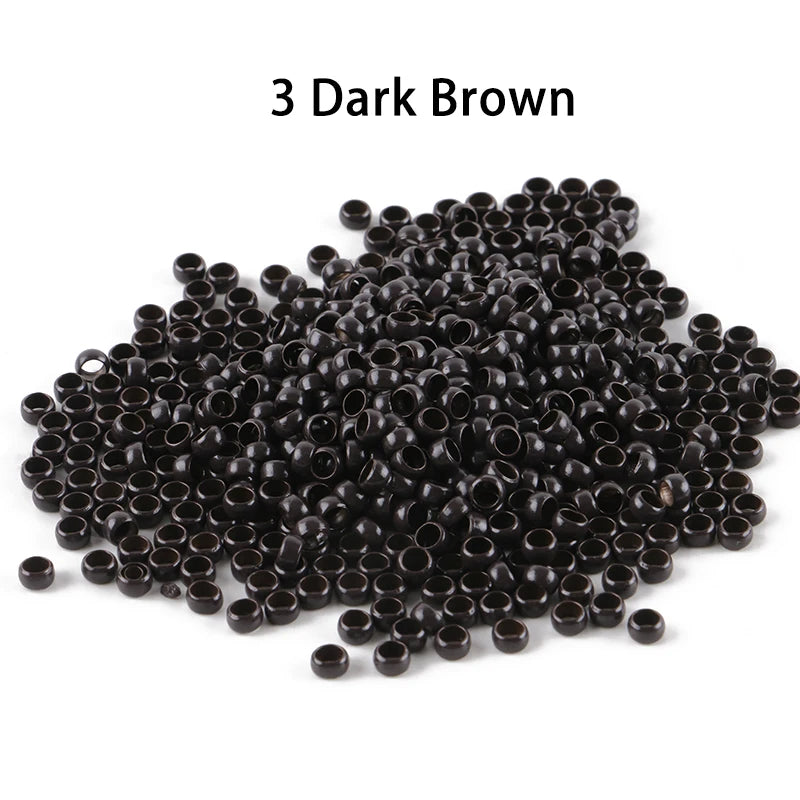 HARMONY 1000 Pieces 4.0mm Copper Nano Ring Beads Hair Extension Tools with 7 Colors Optional