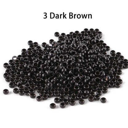 HARMONY 1000 Pieces 4.0mm Copper Nano Ring Beads Hair Extension Tools with 7 Colors Optional