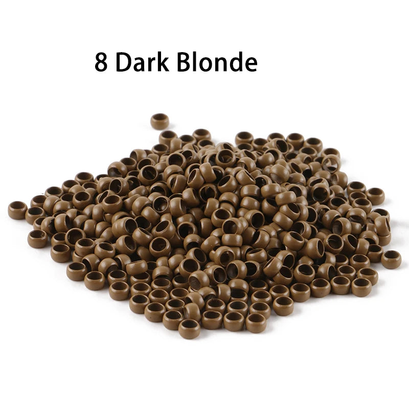 HARMONY 1000 Pieces 4.0mm Copper Nano Ring Beads Hair Extension Tools with 7 Colors Optional