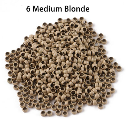 HARMONY 1000 Pieces 4.0mm Copper Nano Ring Beads Hair Extension Tools with 7 Colors Optional