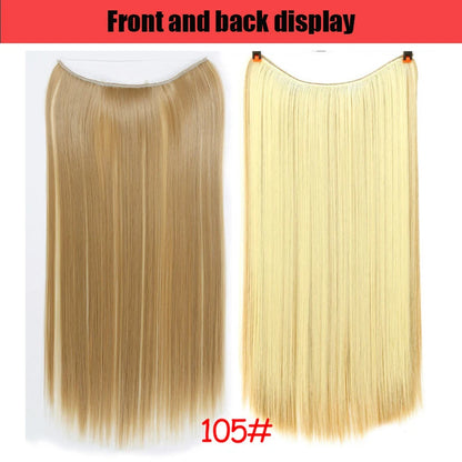 LUPU 24" Synthetic Long Wavy Fish Line Hair Extensions Invisible Wire Secret No Clips In Hairpieces Heat Resistant Fiber