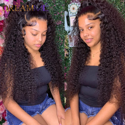 Kinky Curly 13x4 13x6 HD Lace Frontal Only Pre plucked Natural Hairline 5x5 6x6 7x7 Invisible HD Lace Closure Only Brazilian