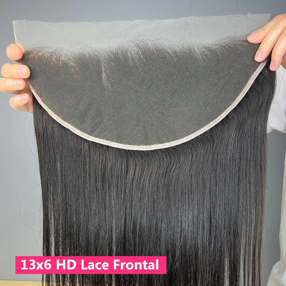 Gabrielle 13x6 13x4 Lace Frontal Brazilian Straight Human Hair HD Lace Frontals Only Pre plucked Natural Color Remy Hair
