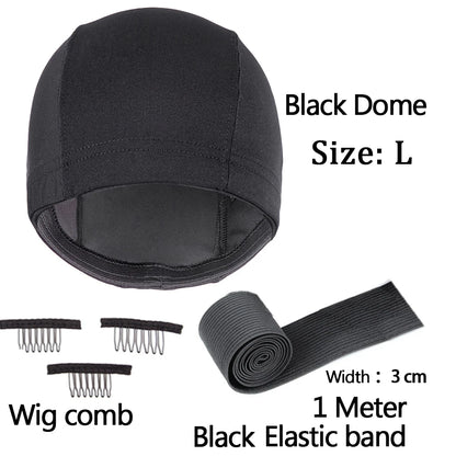 Professional Wig Making Caps Wig Clip Elastic Band For Wigs Nylon Mesh Beige Black Mesh For Wig Dome Hair Net For DIY Wigs