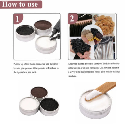 50g ITALIAN Keratin Glue Powder/Keratin Glue Grain Powder for U V Flat tip Fusion Hair Extensions