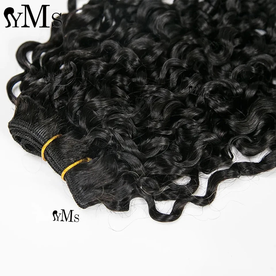 Real Burmese 3C4A Curly Human Hair 2/3/4 Bundle Deals Weft Extensions YMS Burmese Curly Raw Human Hair Bundles Weave Full Head