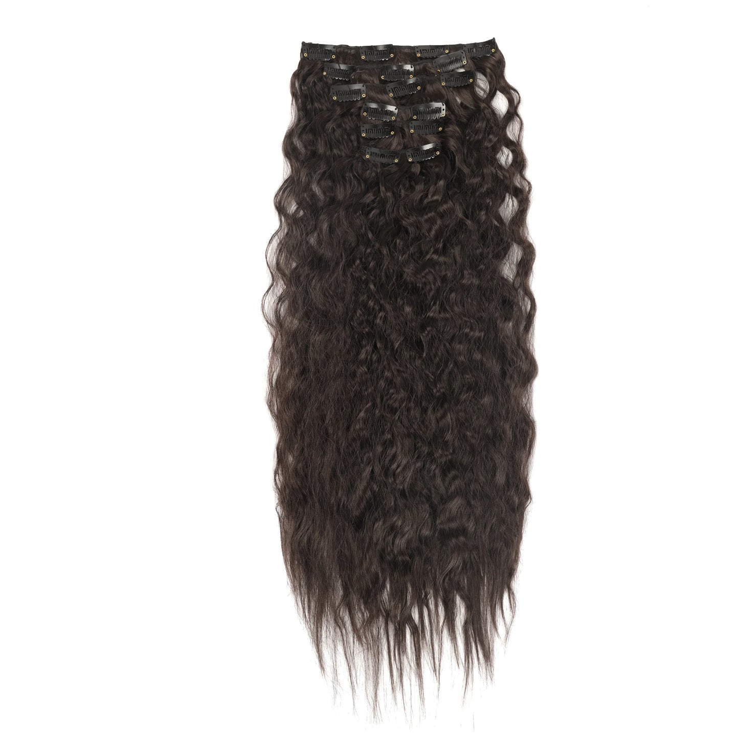 Synthetic Curly Clip In Hair Extensions Natural Hairpieces Hair Extensions Clip in 7 Pcs Full Head Organic Clip in Extensions