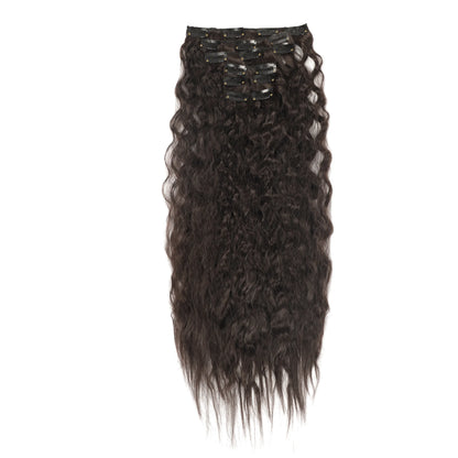 Synthetic Curly Clip In Hair Extensions Natural Hairpieces Hair Extensions Clip in 7 Pcs Full Head Organic Clip in Extensions