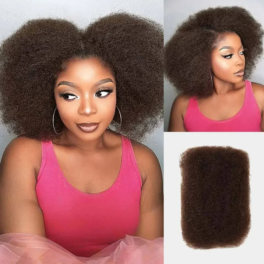 Brazilian Afro kinky Bulk Human Hair For Braiding Remy Hair Bundle Sleek Remy Bulk Hair No Attachment Peruvian QVR Afro Kinky