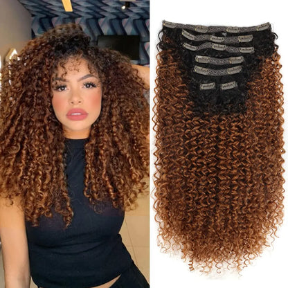 Synthetic Curly Clip In Hair Extensions Natural Hairpieces Hair Extensions Clip in 7 Pcs Full Head Organic Clip in Extensions