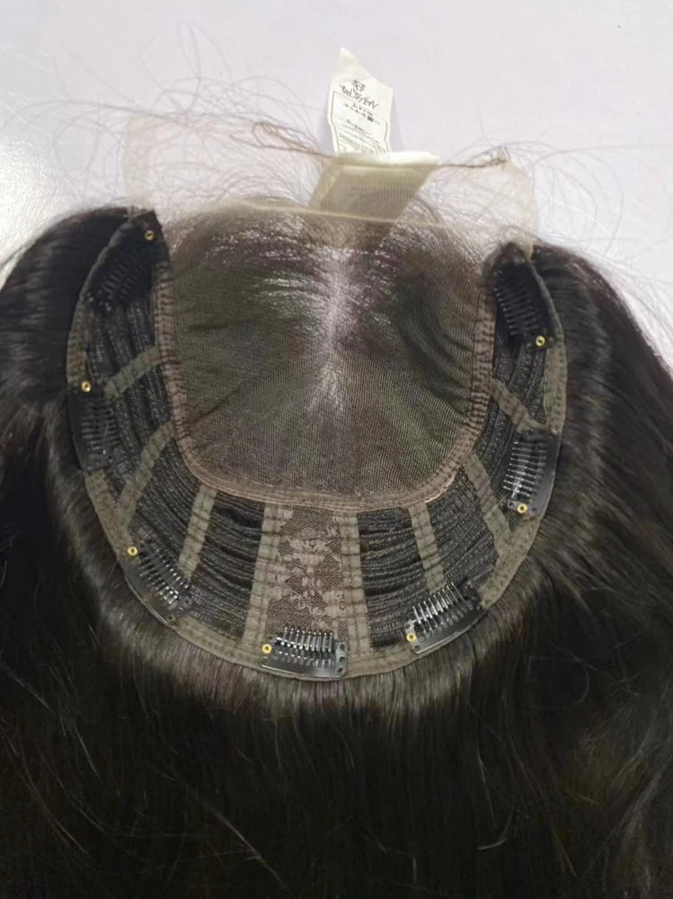 Transparent HD Lace Wefted Topper #613 Honey Blonde Remy Human Hair 6X6 8X8inch with 4X4inch Swiss Lace Overlay for Women Topper