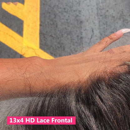 Gabrielle 13x6 13x4 Lace Frontal Brazilian Straight Human Hair HD Lace Frontals Only Pre plucked Natural Color Remy Hair