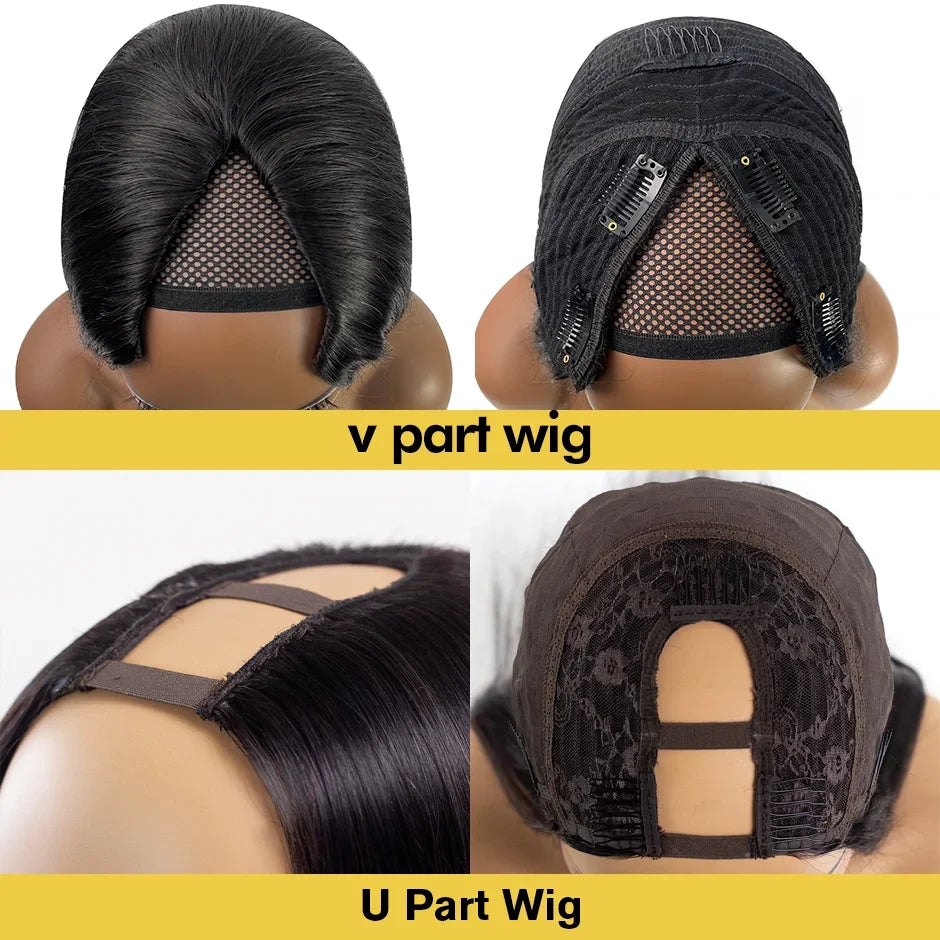 250%  Kinky Curly V Part Wig Human Hair Glueless Deep Afro Curly V Part Wig 30 34 Inch Remy Hair I Part Wigs for Women on Sale