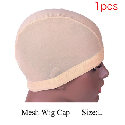 Professional Wig Making Caps Wig Clip Elastic Band For Wigs Nylon Mesh Beige Black Mesh For Wig Dome Hair Net For DIY Wigs