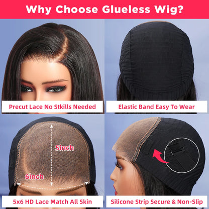 Water Wave Glueless Wig Human Hair Deep Wave 13x4 Lace Frontal Human Hair Wigs Ready to Wear PrePlucked PreCut Lace 4x4 Lace Wig