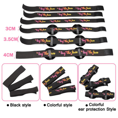 Elastic Bands For Wig With Ear Cover 3/5Pcs Melting Edge Band For Wigs Babys Hair Edges Control Band For Keeping Wigs In Place
