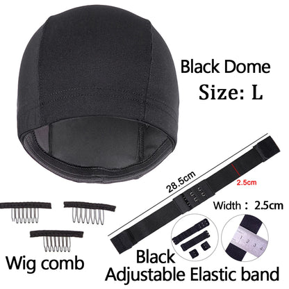 Professional Wig Making Caps Wig Clip Elastic Band For Wigs Nylon Mesh Beige Black Mesh For Wig Dome Hair Net For DIY Wigs
