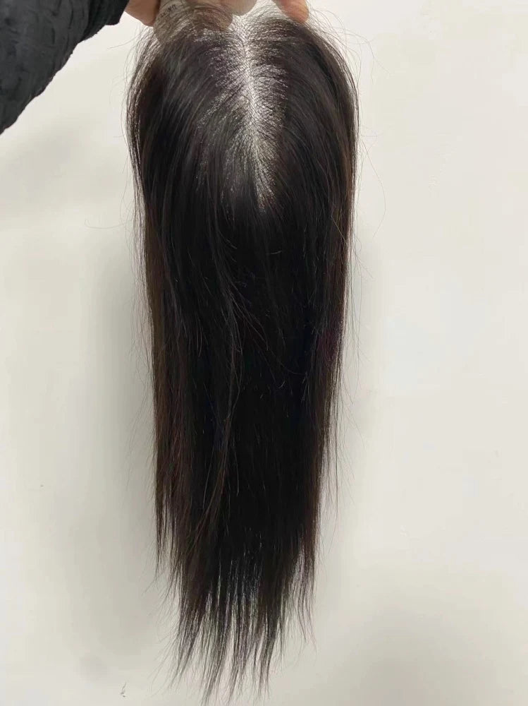 Transparent HD Lace Wefted Topper #613 Honey Blonde Remy Human Hair 6X6 8X8inch with 4X4inch Swiss Lace Overlay for Women Topper