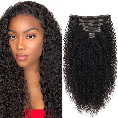 Synthetic Curly Clip In Hair Extensions Natural Hairpieces Hair Extensions Clip in 7 Pcs Full Head Organic Clip in Extensions