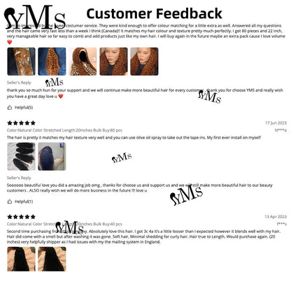 Sassy 3C4A Burmese Curly Tape In Human Hair Extensions For Women YMS Curly Pu Tape Ins Hair Adhesive Invisible Bundles Full Head