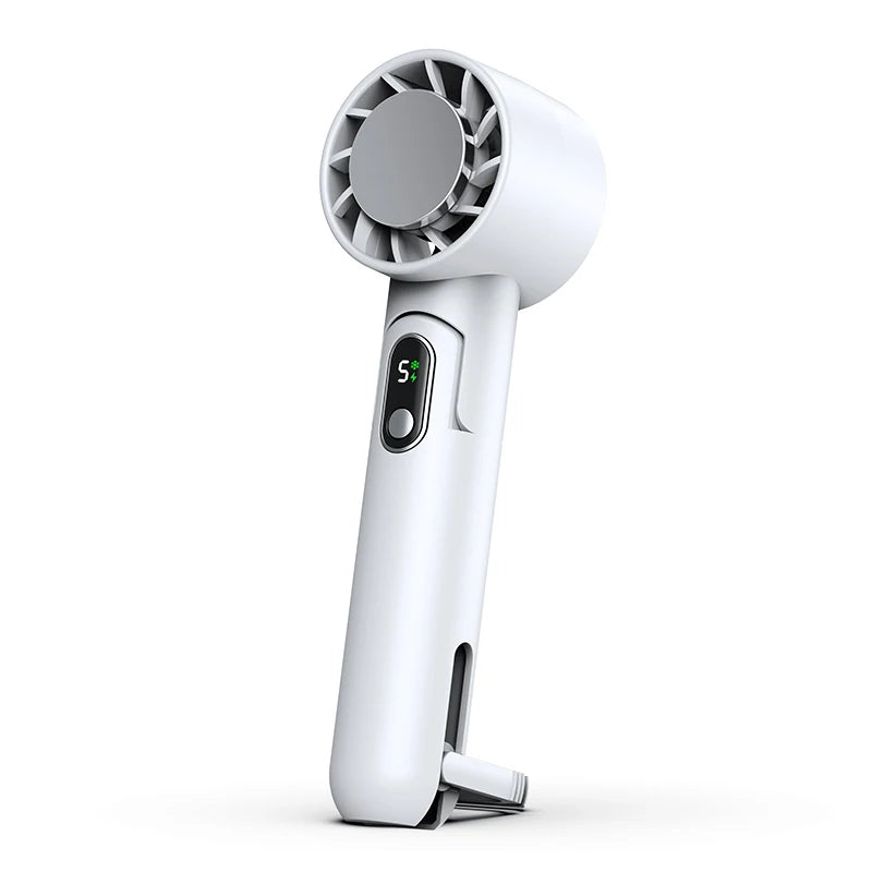Portable Fan Mini Handheld Turbo Fan with Semiconductor Refrigeration Ice Cooling Fan 4000mAh USB Rechargeable Hanging Neck Fan