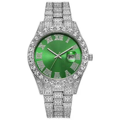 Full Iced Out Watch for Men Multiple Colors Hip Hop Mens Watch Fashion Cool Bling Diamond Luxury Mens Watches Clock Relogio