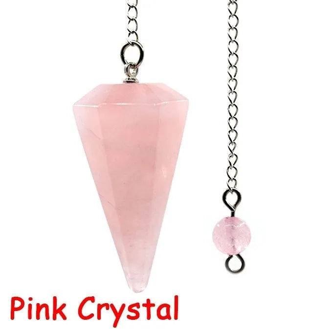 Natural Stone Quartz Agates Pendant Reiki Healing Cone Amethyst Charm Pendulum Pendants For Divination Dowsing Reiki Crystals