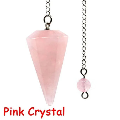 Natural Stone Quartz Agates Pendant Reiki Healing Cone Amethyst Charm Pendulum Pendants For Divination Dowsing Reiki Crystals