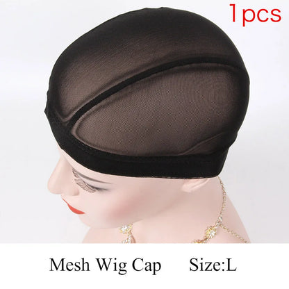 Professional Wig Making Caps Wig Clip Elastic Band For Wigs Nylon Mesh Beige Black Mesh For Wig Dome Hair Net For DIY Wigs