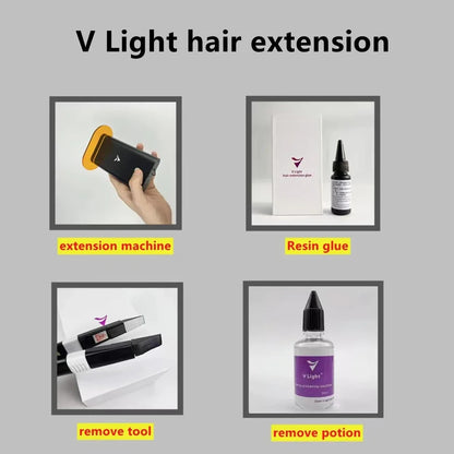 Shinehair Hair Extension Machine for Tape Original V Light Technology V light Hair extension glue Hair Extension Tools Kit Set
